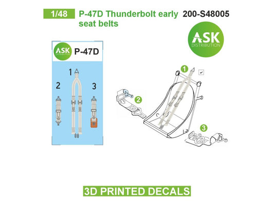 Art Scale 200-S48005 1:48 Republic P-47D Thunderbolt early seat belts
