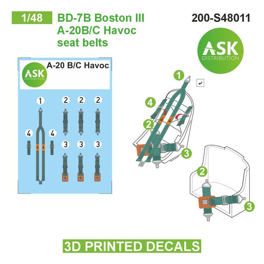 Art Scale 200-S48011 1:48 DB-7B Boston III / A-20B/C Pilot Seat Belt Clamp