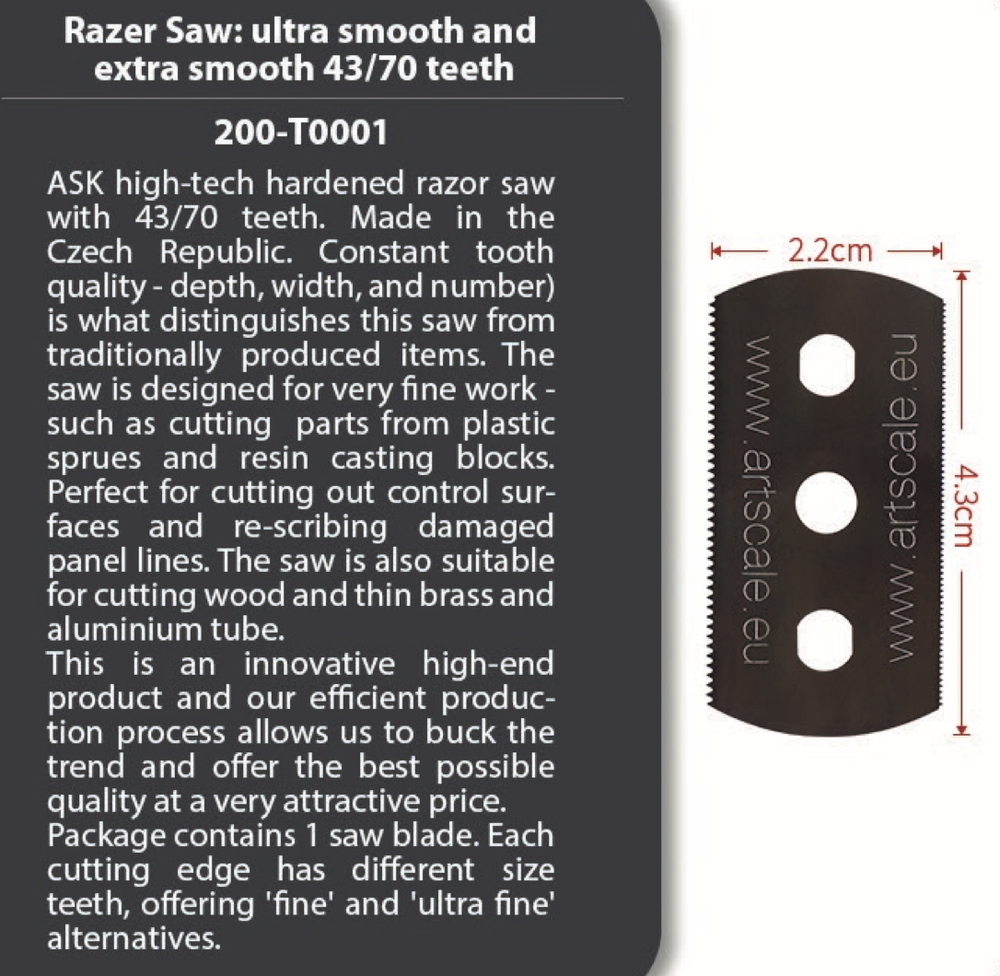 Art Scale 200-T0001 1 pc ASK Razor Saw 43/70 teeth