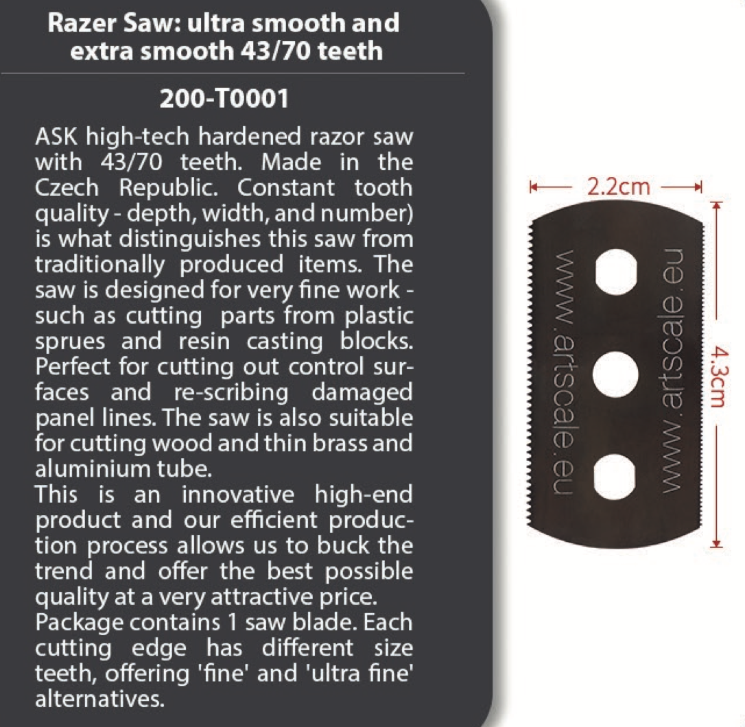 Art Scale 200-T0001 1 pc ASK Razor Saw 43/70 teeth