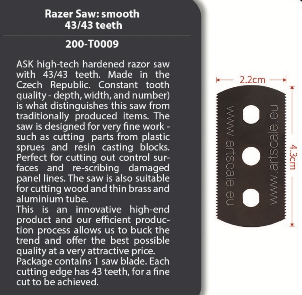 Art Scale 200-T0009 1 pc ASK Razor Saw 43/43 teeth