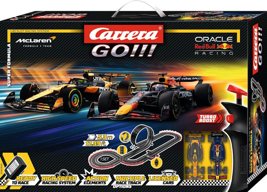 Carrera GO!!! Super F1 w/ Red Bull M.Verstappen No.1 & McLaren L.Norris No.4
