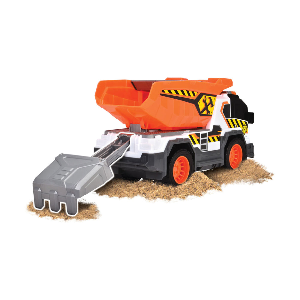 Dickie Dump Truck w/Light & Sounds & Sand Sieve Scoop