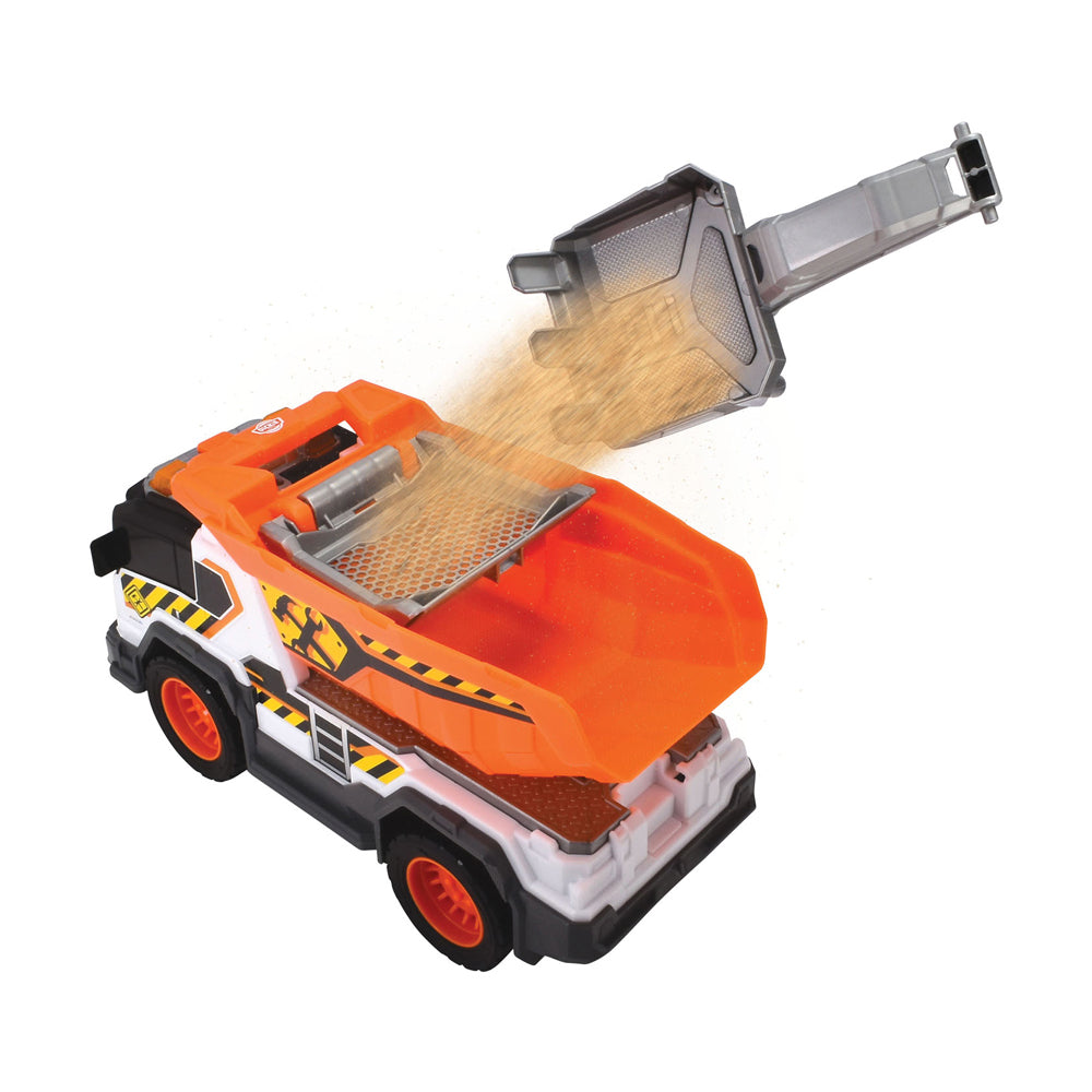 Dickie Dump Truck w/Light & Sounds & Sand Sieve Scoop