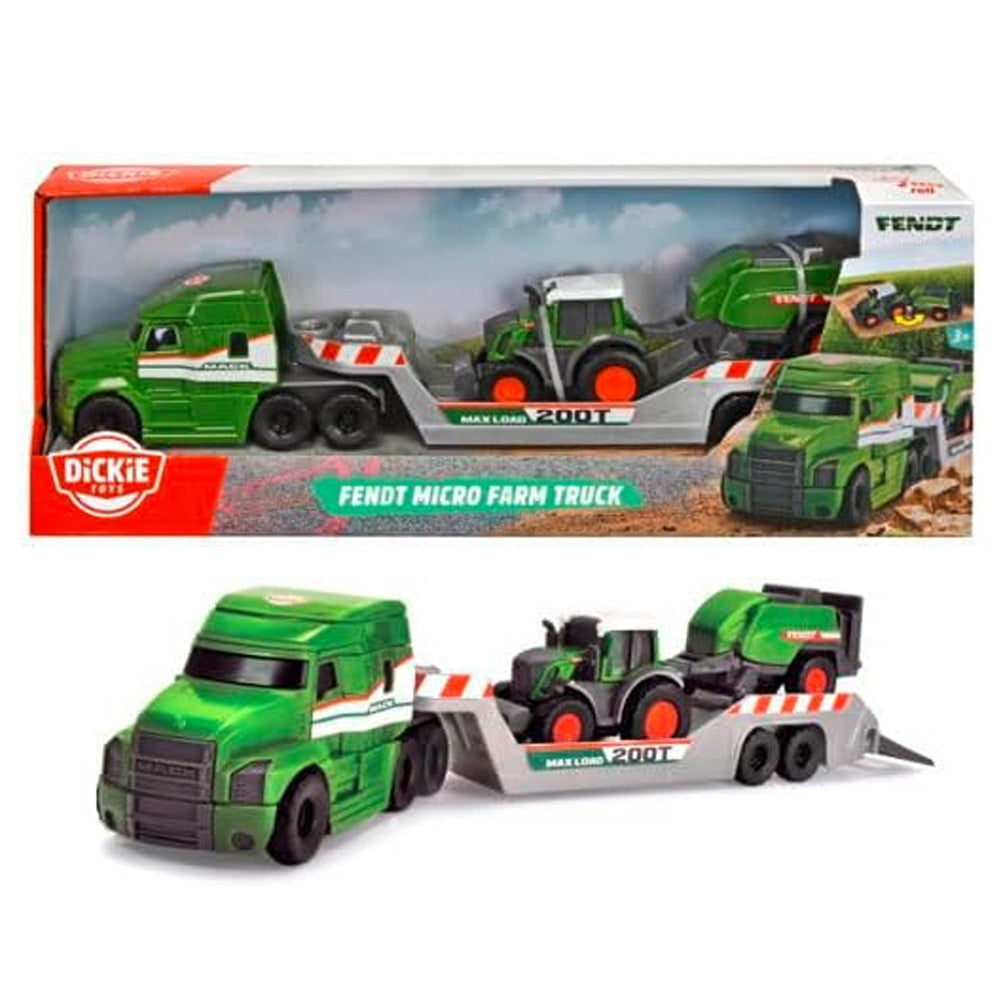 Dickie Fendt Micro Farm Truck w/Tractor & Trailer Toy Age 3+