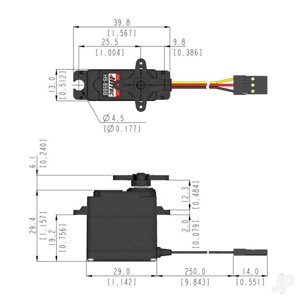 Hitec HS85BB Mighty Micro Servo Top BB/Hybrid I.C. 2212170