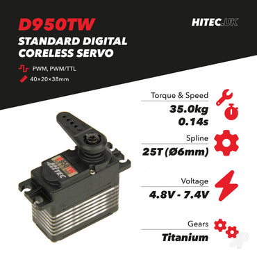 Hitec D950TW Wide Voltage Ultra Torque Servo 2221015