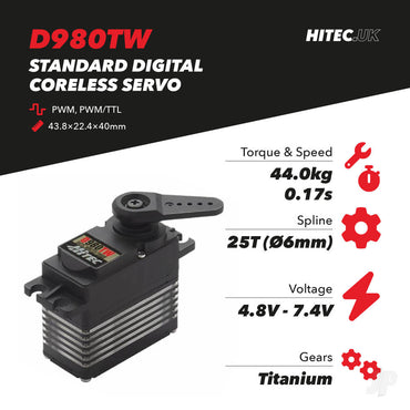 Hitec D980TW Wide Voltage Monster Torque Servo 2221020