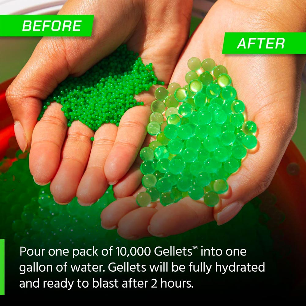 Gel Blaster 10,000 Gellets - Electric Green Surge Mess-Free & Non-Toxic Peletts
