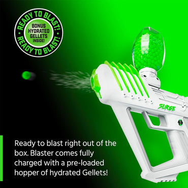 Gel Blaster Surge - 10,000 Gellets & Safety Glasses 100ft+ Range, Semi/Automatic
