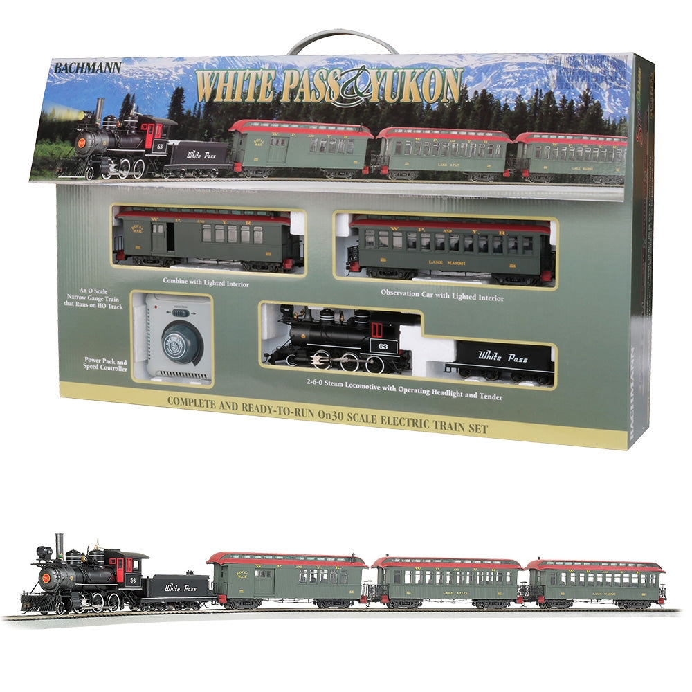 Bachmann USA White Pass & Yukon Passenger Train Set On30 Gauge 25024