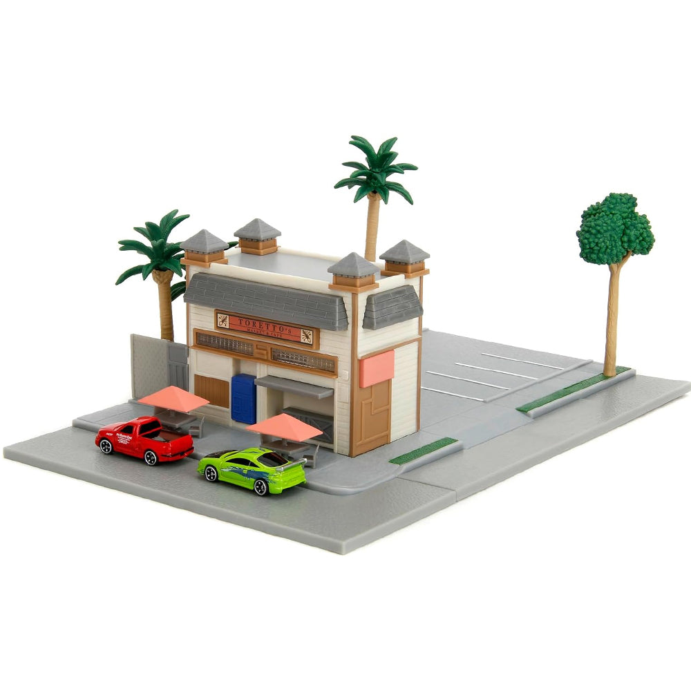 Jada Nano Scene Fast & Furious - Toretto's Café w/Diecast Cars 253203095