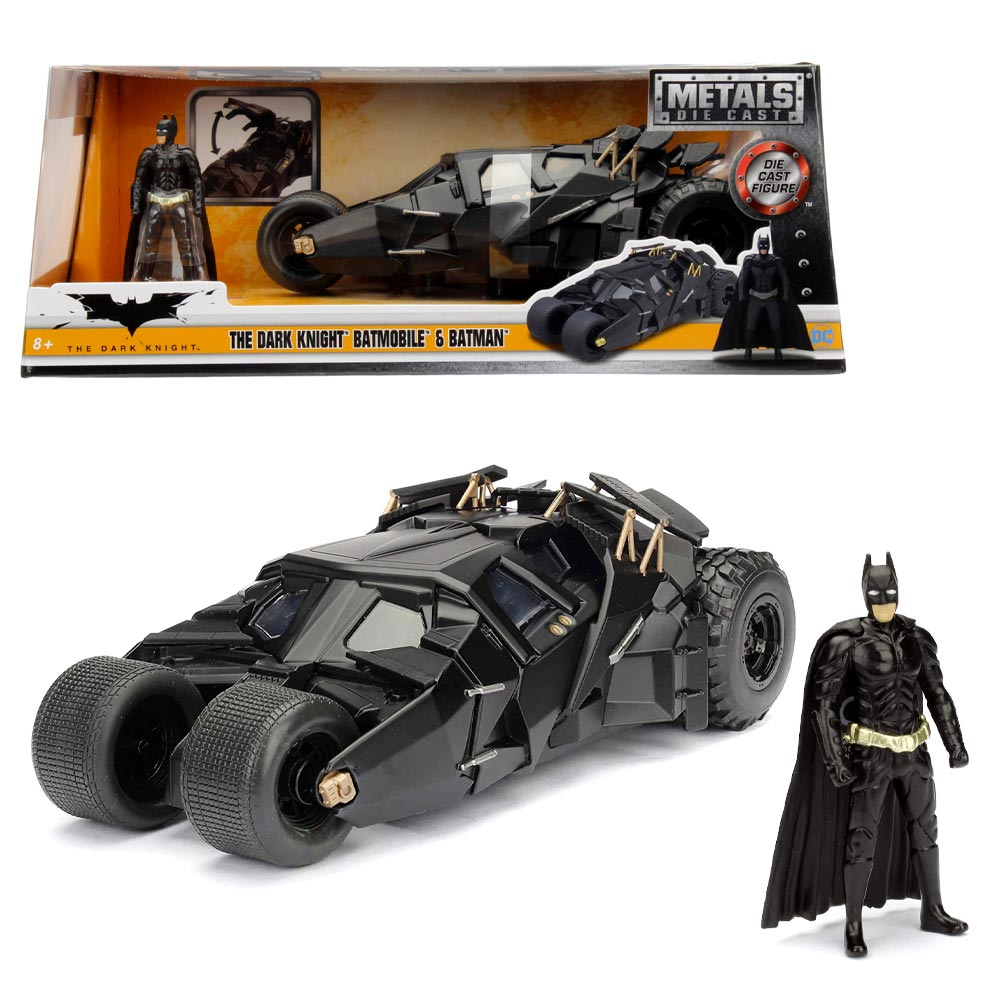 Jada Diecast Batman The Dark Knight Batmobile & Figure 1:24 Model Car