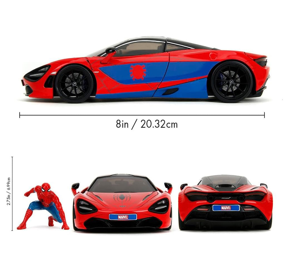 Jada MARVEL Spider-Man McLaren 720S w/Figure 1:24 Diecast Car