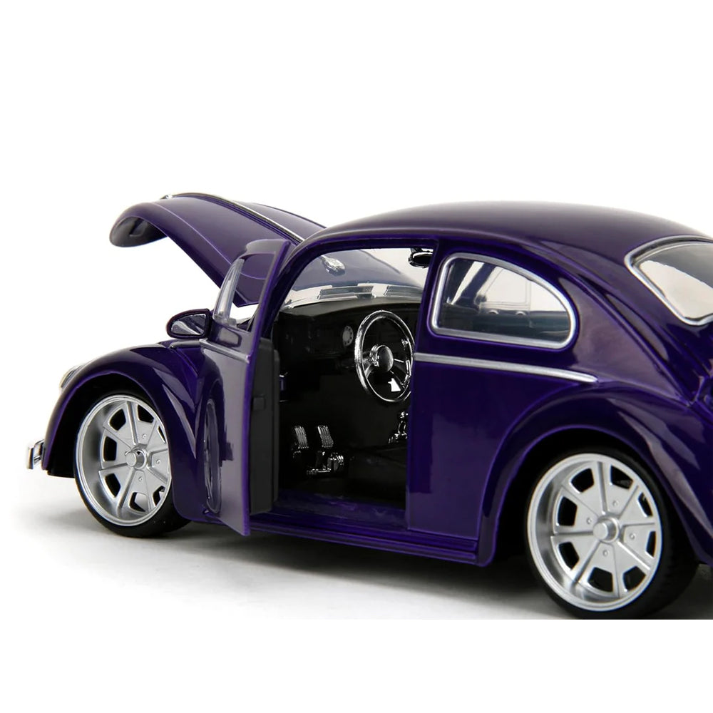 Jada Wednesday Volkswagen Beetle w/Figure & Thing 1:24 Diecast Car 253255076