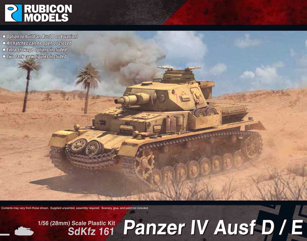Rubicon Models 280076 Panzer Iv Ausf D/E 1:56 Plastic Model Kit