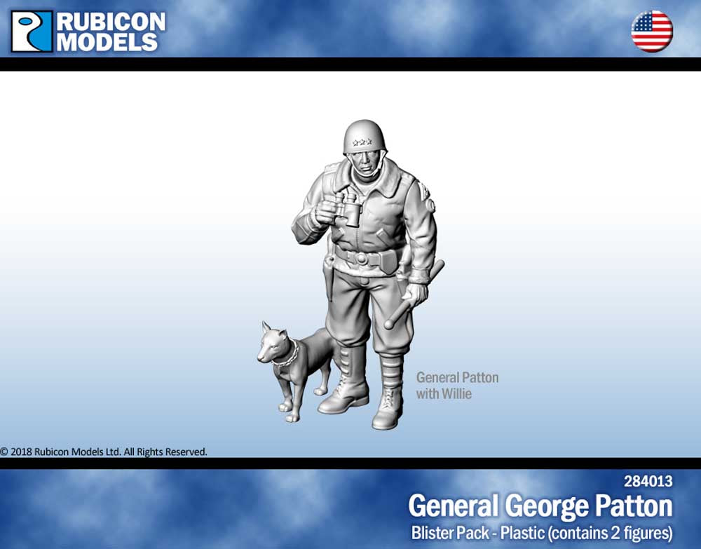 Rubicon Models 284013 General George Patton With Willie 1:56 Plastic Model Kit
