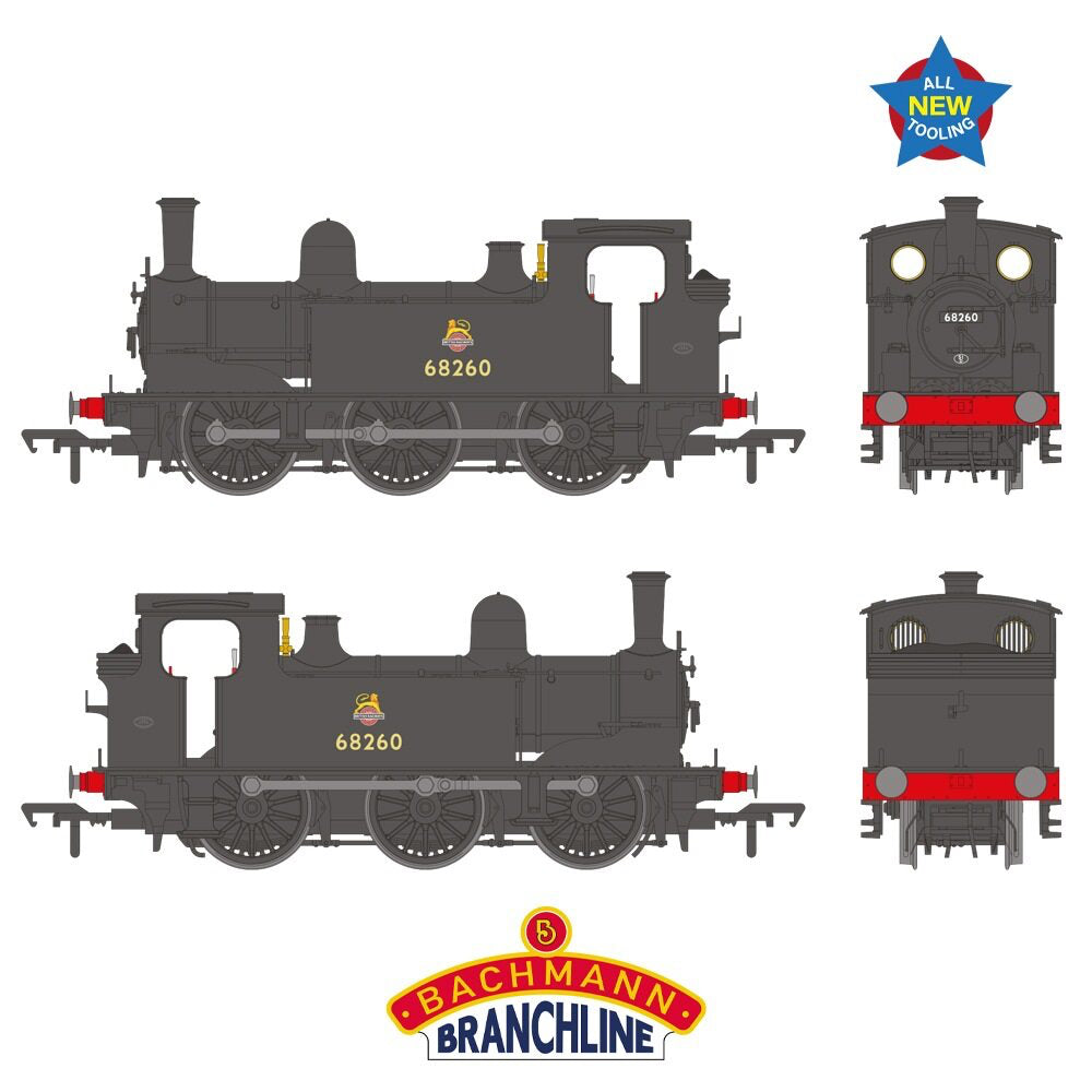 Bachmann Branchline 31-069 NER E (J71) Tank 68260 BR Black Early Emblem OO Gauge