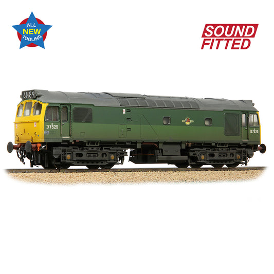 Bachmann Branchline 32-342SF Class 25/2 D7525 BR Two-Tone Green Yellow Ends [W]