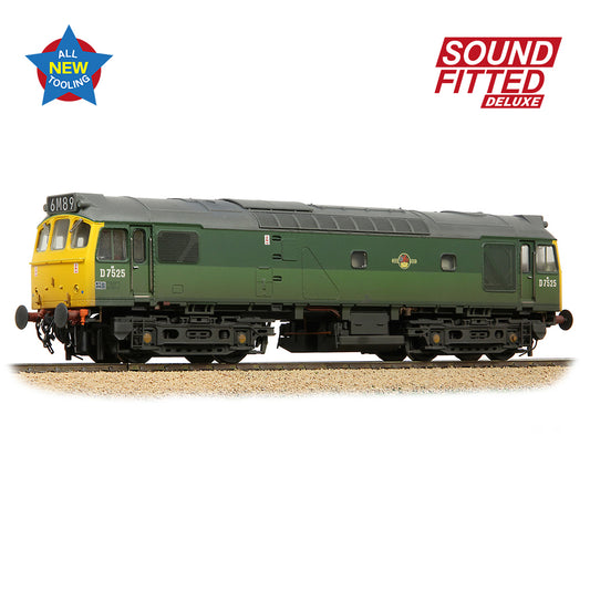 Bachmann Branchline 32-342SFX Class 25/2 D7525 BR Two-Tone Green Yellow Ends [W]