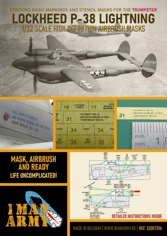 1ManArmy 32DET016 1:32 Lockheed P-38L Lightning