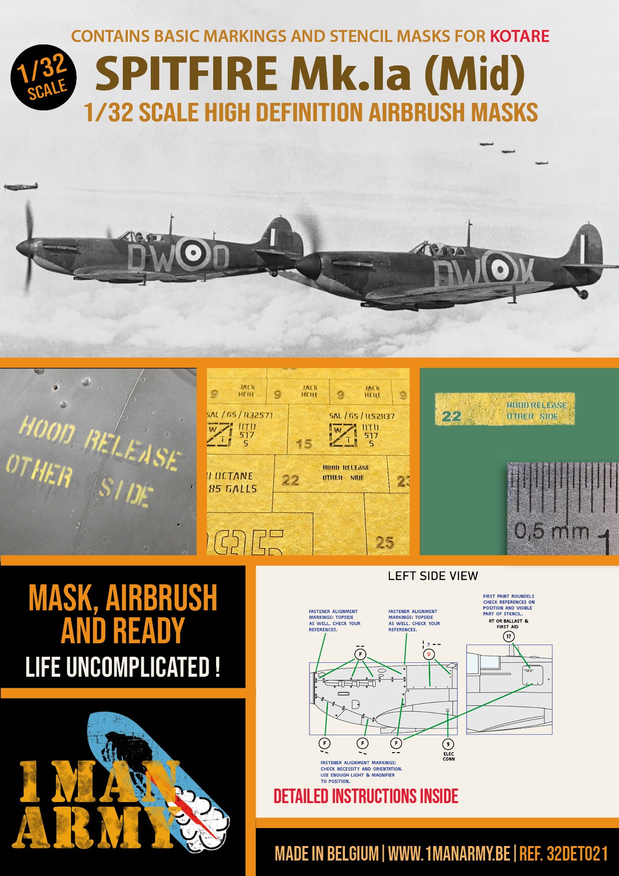 1ManArmy 32DET021 1:32 Supermarine Spitfire Mk.Ia