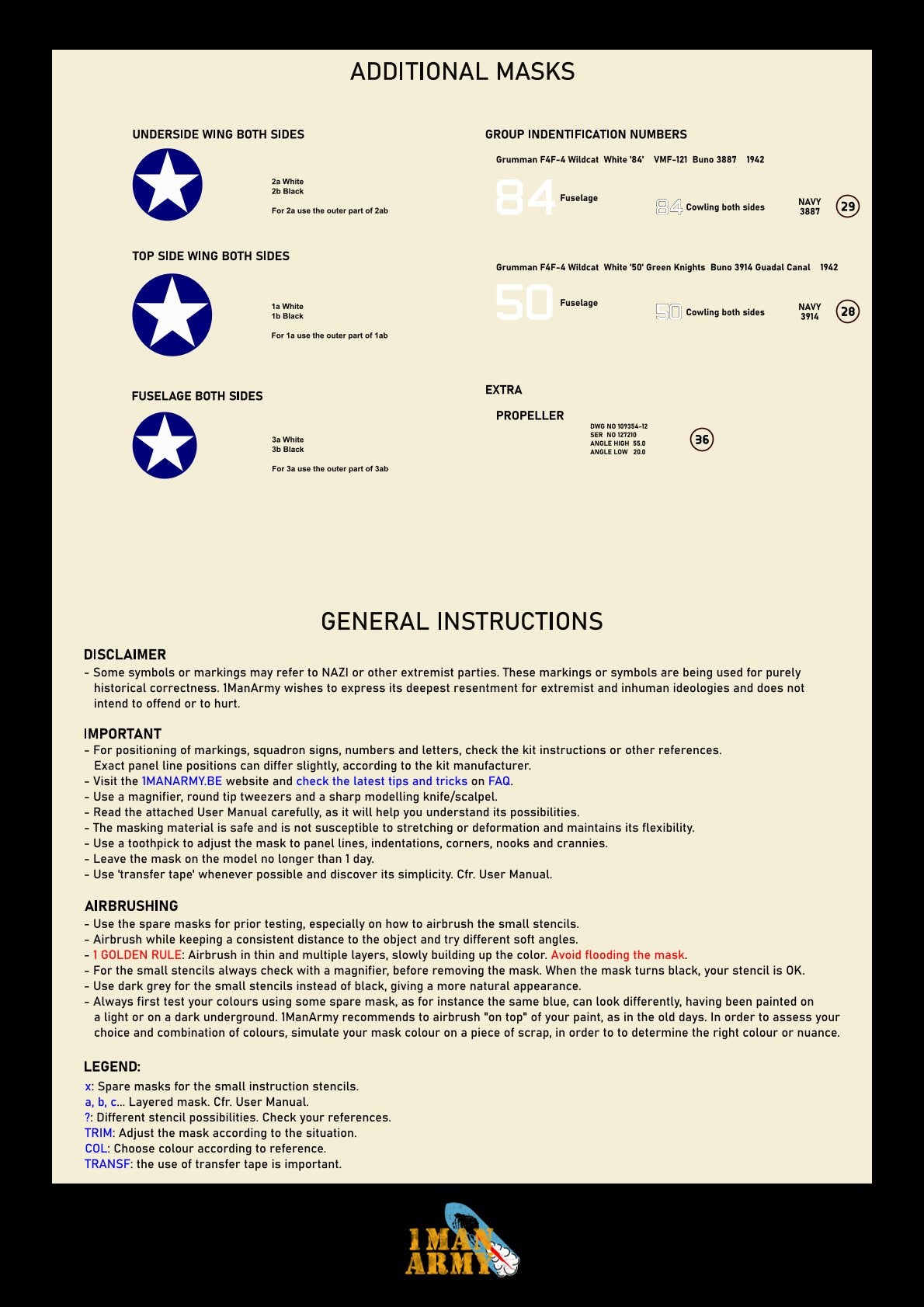 1ManArmy 32DET031 1:32 Grumman F4F-4 Wildcat