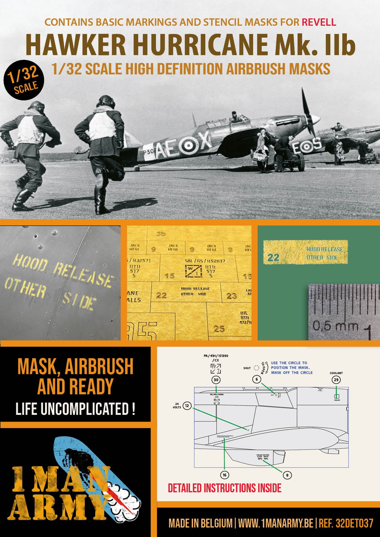 1ManArmy 32DET037 1:32 Hawker Hurricane Mk.IIb