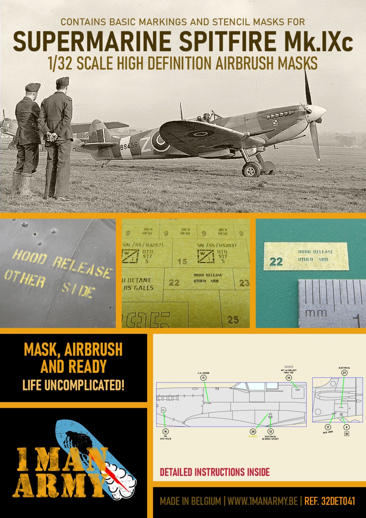 1ManArmy 32DET041 1:32 Supermarine Spitfire Mk.IXc