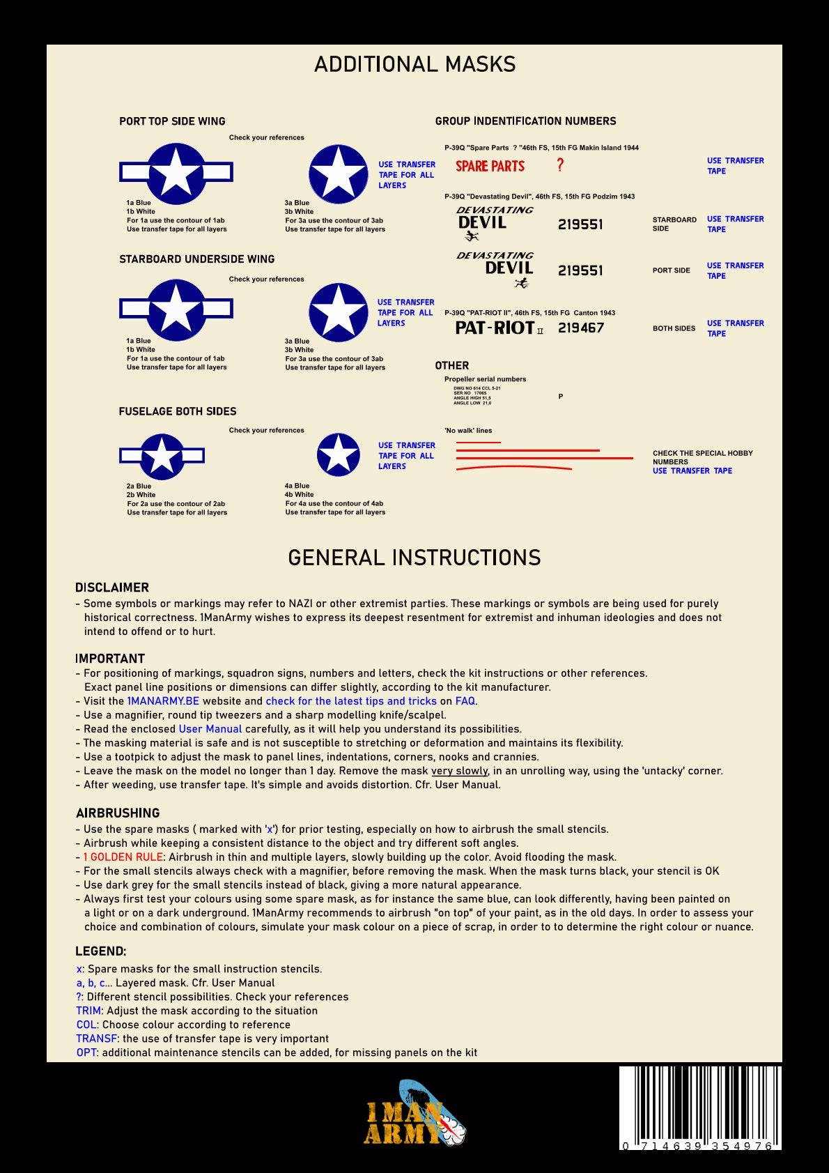 1ManArmy 32DET047 1:32 Bell P-39Q 'Makin Airacobras'