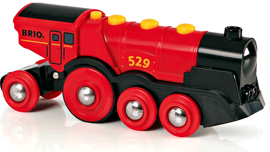 BRIO 33592 Red Mighty Action Lights Loco for Wooden Train Set