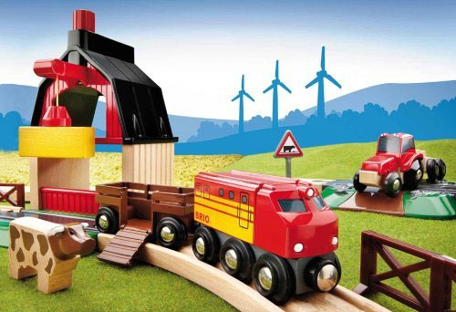 BRIO 33719 Farm Railway Set Wooden Toys