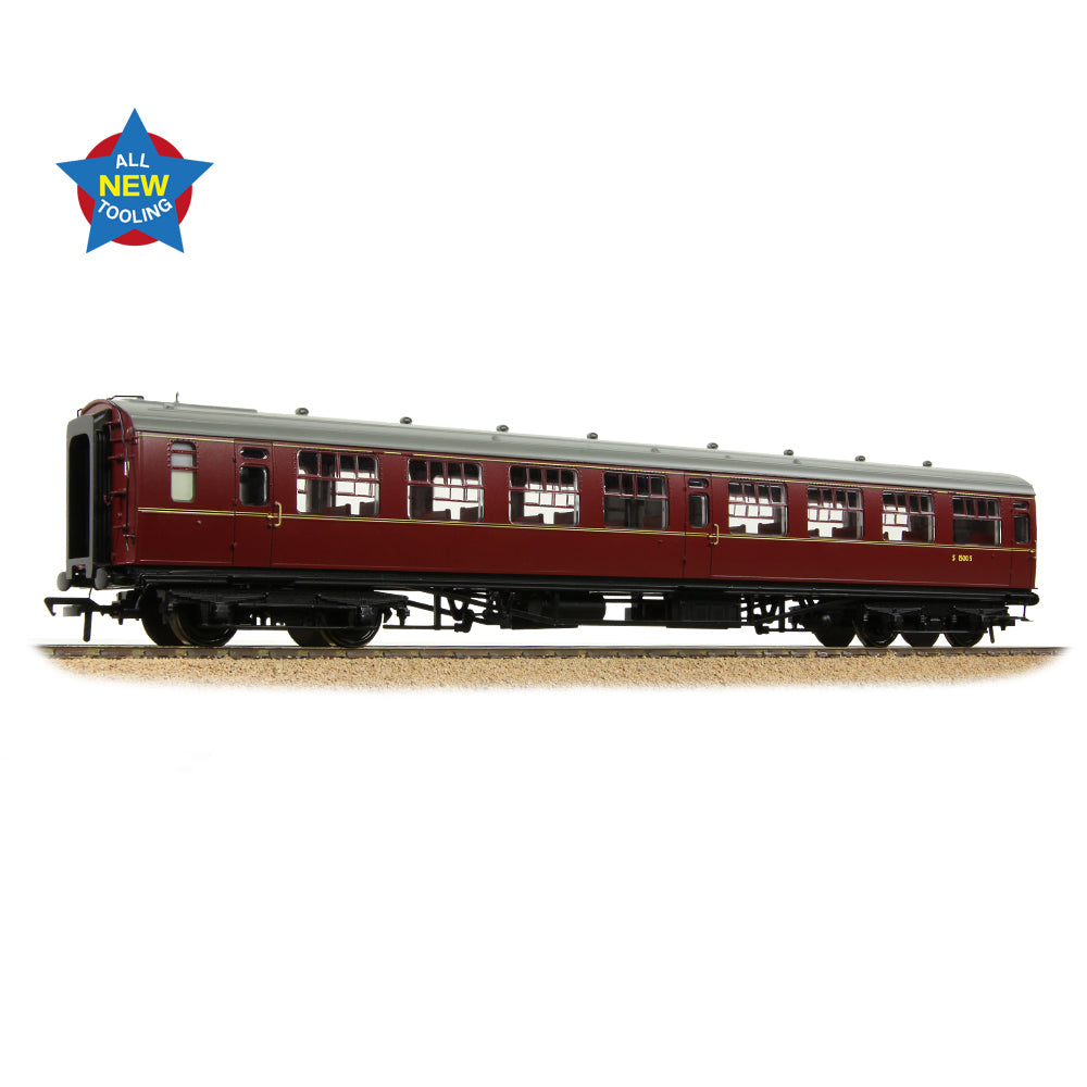 Bachmann Branchline 34-827A SR Bulleid Second Open 15" Vents BR Maroon OO Gauge