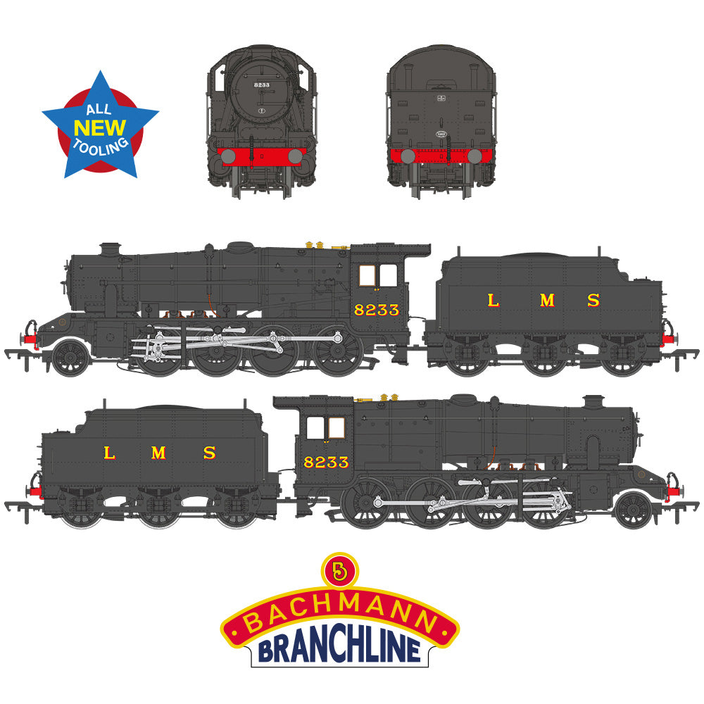 Bachmann Branchline 35-226 LMS 8F with Riveted Tender 8233 LMS Black