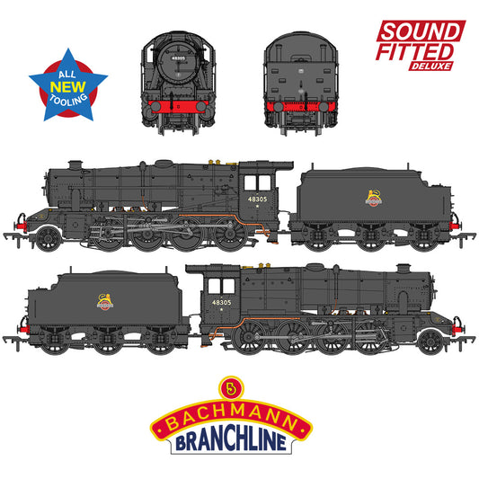 Bachmann Branchline 35-230SFX LMS 8F w/Welded Tender 48305 BR Black Early SF DLX