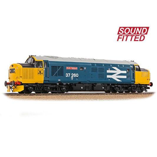 Bachmann Branchline 35-309SF Class 37/0 Centre Headcode 37260 'Radio Highland' BR Blue (Large Logo) OO Gauge
