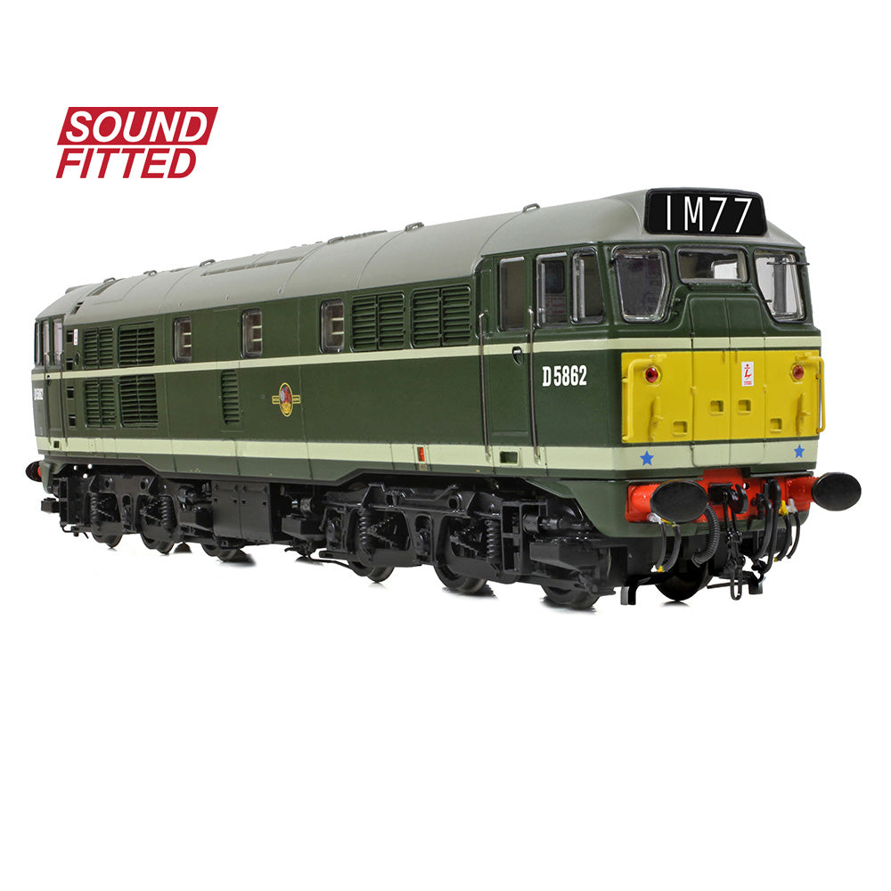 Bachmann Branchline 35-802ASF Class 30 D5862 BR Green (Small Yellow Panels) SF
