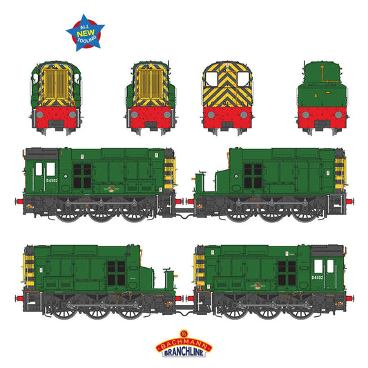 Bachmann Branchline 35-945 Class 13 D4502 BR Green (Wasp Stripes)