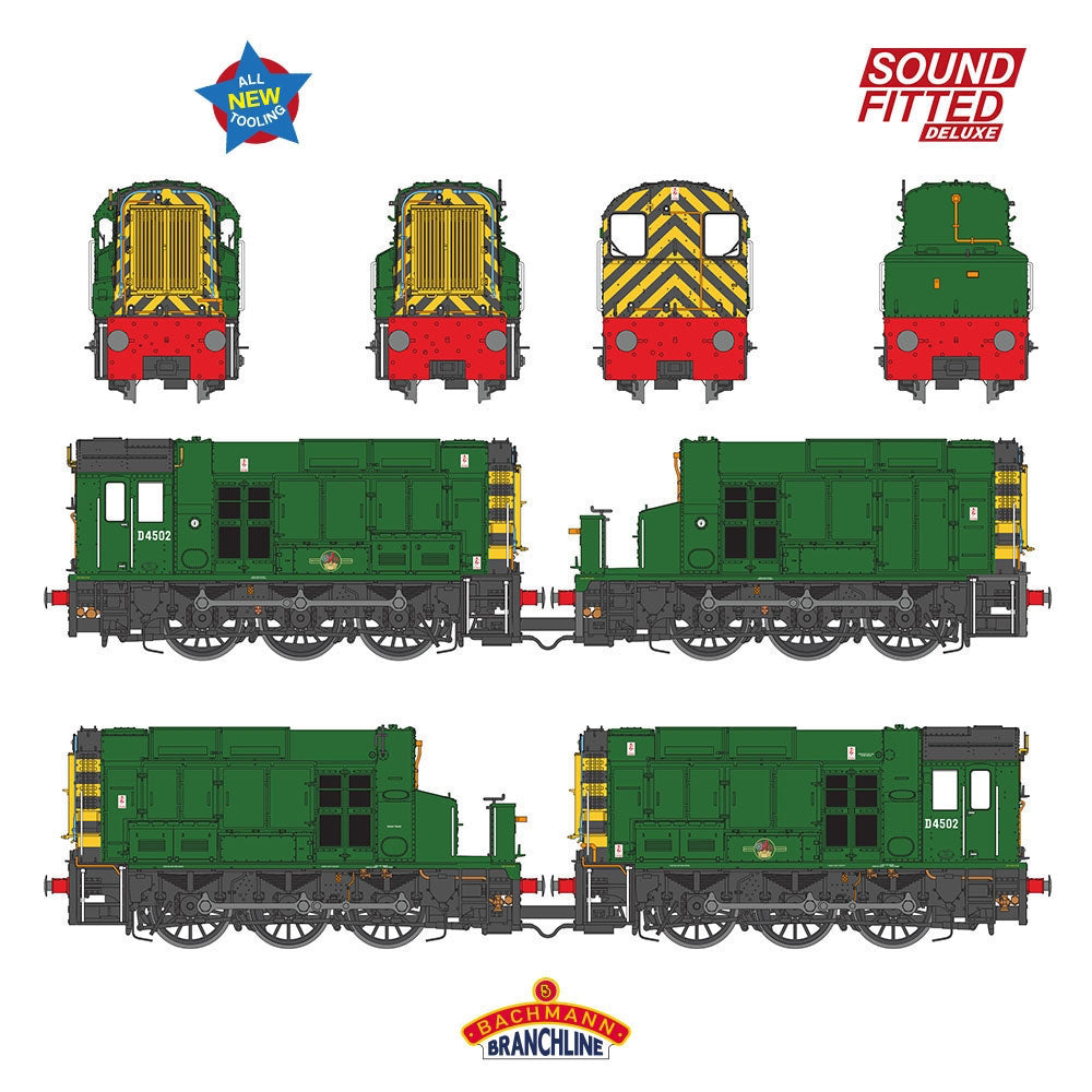 Bachmann Branchline 35-945SFX Class 13 D4502 BR Green (Wasp Stripes) SF DELUXE