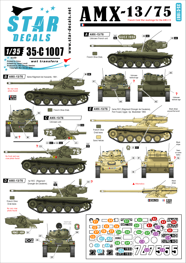Star Decals 35-C1007 1:35 AMX-13/75