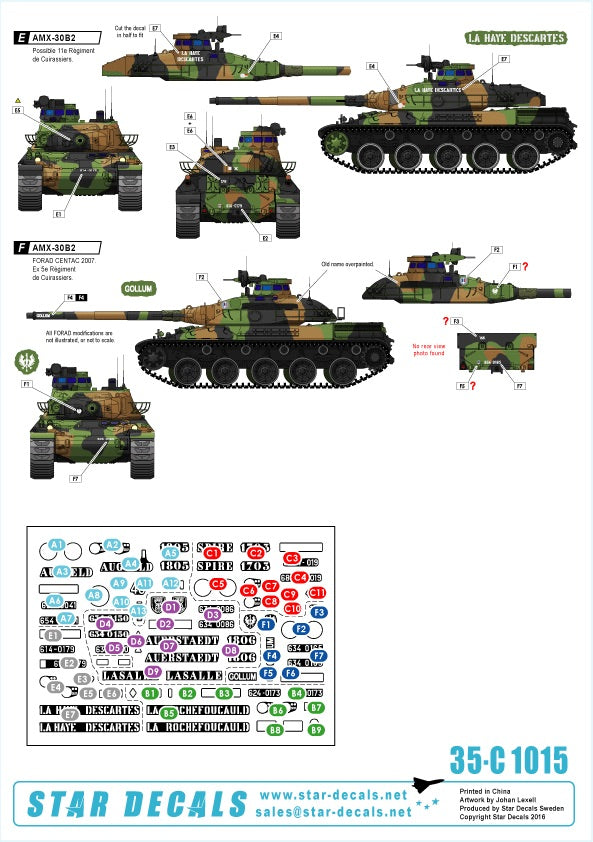 Star Decals 35-C1015 1:35 AMX-30B2 French Main Battle Tank