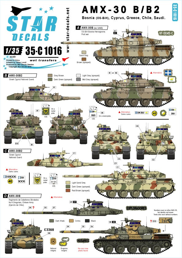Star Decals 35-C1016 1:35 International AMX-30B and AMX-B2