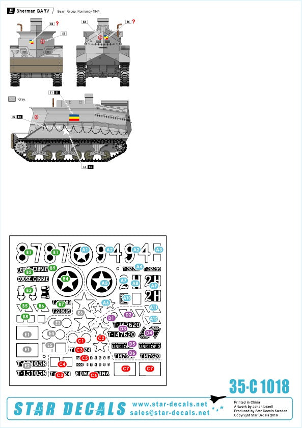 Star Decals 35-C1018 1:35 British Special Shermans