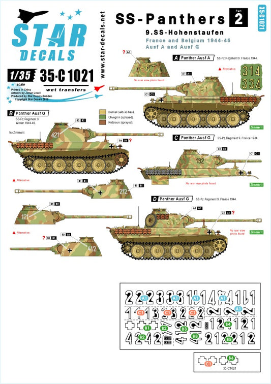 Star Decals 35-C1021 1:35 SS-Panthers # 2