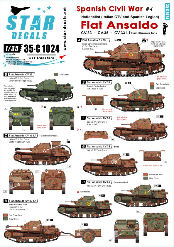 Star Decals 35-C1024 1:35 Spanish Civil War # 4