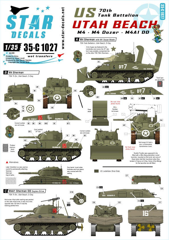 Star Decals 35-C1027 1:35 U.S