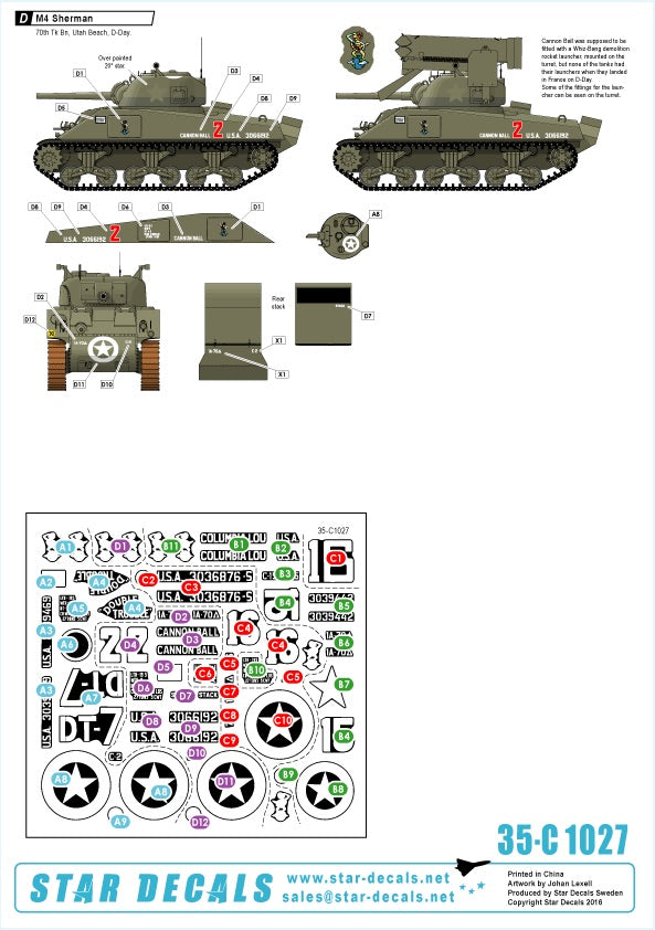 Star Decals 35-C1027 1:35 U.S