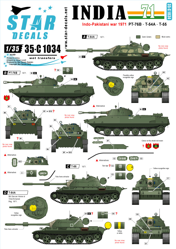Star Decals 35-C1034 1:35 Indo-Pakistani War 1971