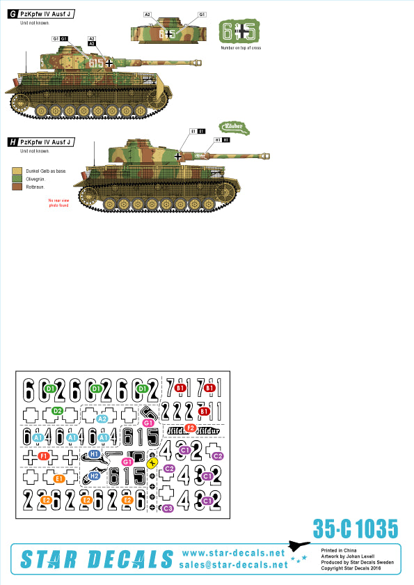Star Decals 35-C1035 1:35 Pz.Kpfw.IV Ausf.J Late production.