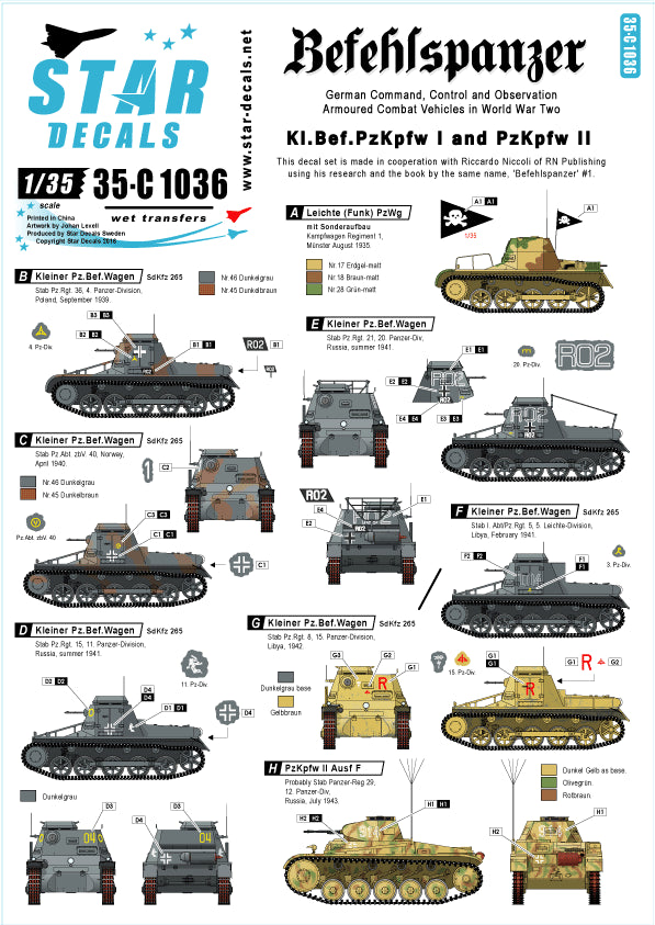 Star Decals 35-C1036 1:35 Befehlspanzer